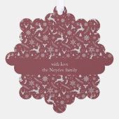 Carte Décorative Christmas Reindeer Pattern Red with Text (Verso)