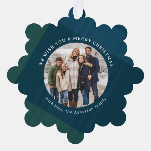 Carte Décorative Classic vacances plaid simple deux photo Noël (Recto)