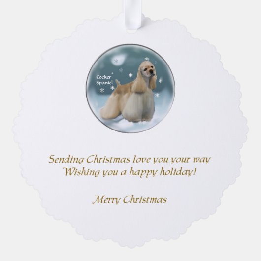 Carte Décorative Cocker Spaniel Cadeaux de Noël (Verso)