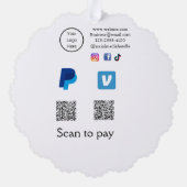 Carte Décorative Code QR PayPal venmo scan pay ajouter médias socia (Verso)