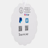 Carte Décorative Code QR PayPal venmo scan pay ajouter médias socia (Droite)