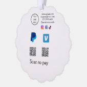 Carte Décorative Code QR PayPal venmo scan pay ajouter médias socia (Gauche)