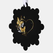 Carte Décorative Coeur aux papillons d'or (Gauche)