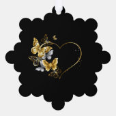 Carte Décorative Coeur aux papillons d'or (Verso)