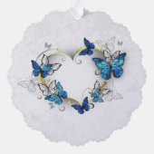 Carte Décorative Coeur bijoux avec papillons Morpho (Verso)