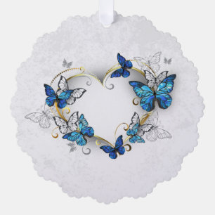 Carte Décorative Coeur bijoux avec papillons Morpho