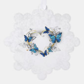 Carte Décorative Coeur bijoux avec papillons Morpho (Recto)