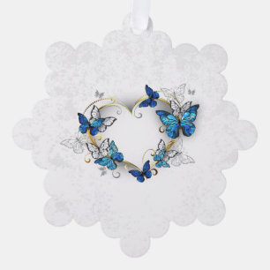 Carte Décorative Coeur bijoux avec papillons Morpho