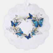 Carte Décorative Coeur bijoux avec papillons Morpho (Verso)