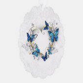 Carte Décorative Coeur bijoux avec papillons Morpho (Droite)