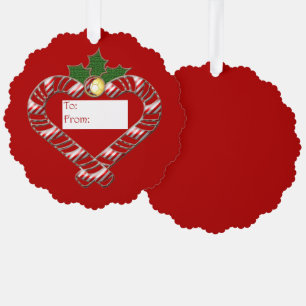 Carte Décorative Coeur de sucre de canne avec à de la section étiqu
