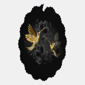 Carte Décorative Colibri noir et or (Droite)