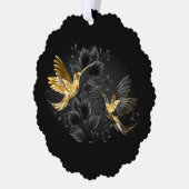 Carte Décorative Colibri noir et or (Gauche)