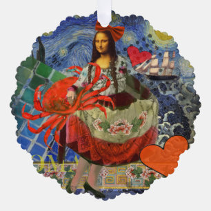 Carte Décorative Collage Nuit étoilée de Mona Lisa : Surréalisme fa