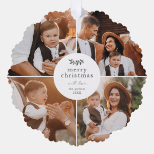 Carte Décorative Collage photo de verdure élégante de Noël