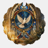 Carte Décorative Colombe de Noël en vitrail (Verso)
