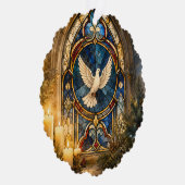 Carte Décorative Colombe de Noël en vitrail (Droite)