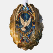 Carte Décorative Colombe de Noël en vitrail (Gauche)