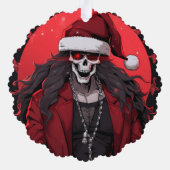 Carte Décorative Cool Goth Punk Crâne Anime Père Noël Demon (Verso)