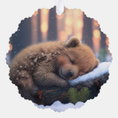 Carte Décorative Couchage de l'ours Brown en hiver sur une bille (Verso)