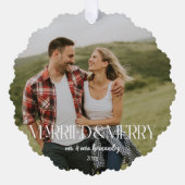 Carte Décorative Couleur moderne modifiable 2 Photos Mariées & Joye (Recto)