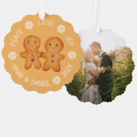 Couple de biscuits de Noël au gingembre Photo Floc