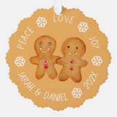 Carte Décorative Couple de biscuits de Noël au gingembre Photo Floc (Recto)