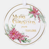 Carte Décorative Courbe Poinsettia moderne avec photo (Recto)