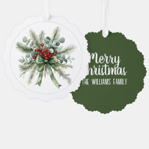Carte Décorative Couronne de Noël botanique