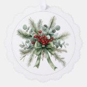 Carte Décorative Couronne de Noël botanique (Recto)