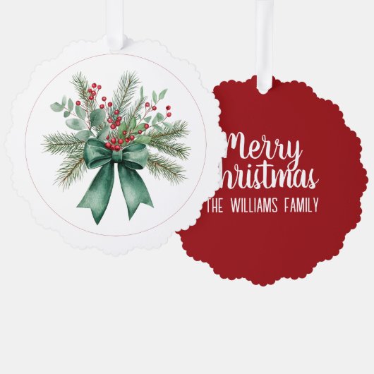 Carte Décorative Couronne de Noël botanique (Recto/Verso)