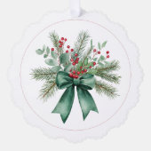 Carte Décorative Couronne de Noël botanique (Recto)