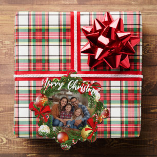 Carte Décorative Couronne de Noël Photo Personnalisée Famille N