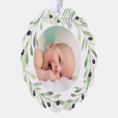 Carte Décorative couronne d'olivier Baptême merci (Gauche)