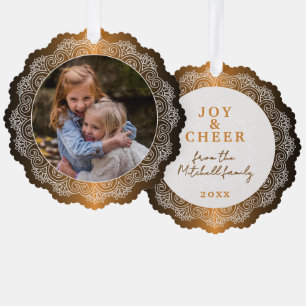 Carte Décorative Couronne Mandala blanche personnalisée sur Faux Re