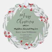 Carte Décorative couronne rouge blanc nouveau bébé (Verso)