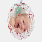 Carte Décorative couronne rouge blanc nouveau bébé (Gauche)