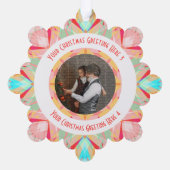 Carte Décorative Coutume Noël étoile hiver Rouge Photo Grey (Verso)