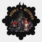Carte Décorative Créatures gothiques et arbre de Noël (Recto)