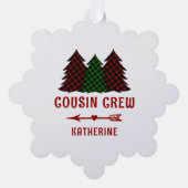 Carte Décorative Crew Cousin personnalisé Plaid Christmas Trees (Recto)