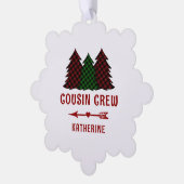 Carte Décorative Crew Cousin personnalisé Plaid Christmas Trees (Gauche)