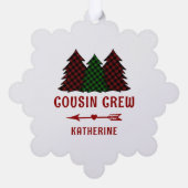 Carte Décorative Crew Cousin personnalisé Plaid Christmas Trees (Verso)