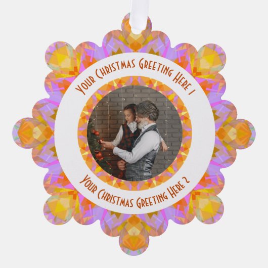 Carte Décorative Custom Christmas Star Jolly Pink Photo Grey (Recto)