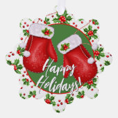 Carte Décorative Custom Classic Holiday Green Holly Red Berries (Recto)