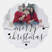 Carte Décorative Custom Double Sided Family Two Photo Christmas (Verso)