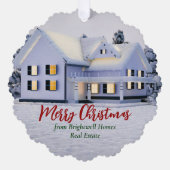 Carte Décorative Custom Winter Real Estate Company Snowy Home (Recto)