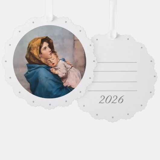 Carte Décorative Customizable Virgin Mary Paper Ornament Card (Recto/Verso)