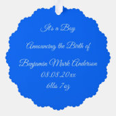 Carte Décorative Cute Blue Baby Boy Fox Custom (Verso)