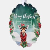 Carte Décorative Cute Giraffe zoo Père Noël Xmas Fête Famille (Gauche)