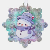 Carte Décorative Cute Heart Snow Man Pastel Nom du Motif (Recto)